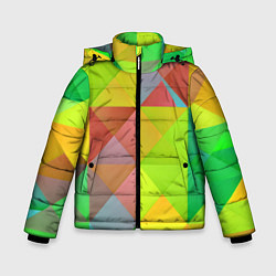 Куртка зимняя для мальчика Разноцветные фигуры, цвет: 3D-светло-серый