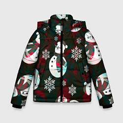 Куртка зимняя для мальчика Снеговики узоры, цвет: 3D-светло-серый