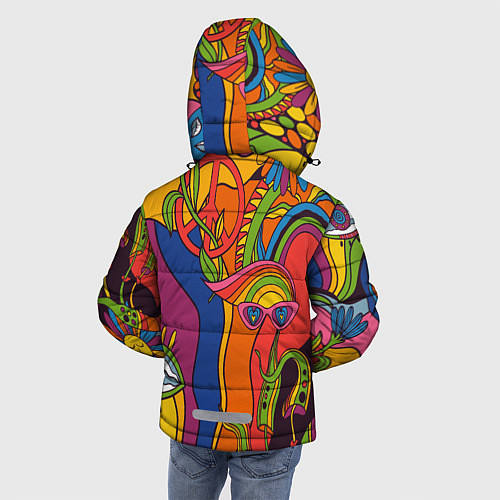 Зимняя куртка для мальчика Психоделика и третий глаз / 3D-Светло-серый – фото 4
