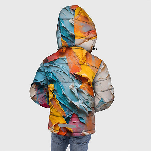 Зимняя куртка для мальчика Абстрактная живопись акрилом / 3D-Черный – фото 4