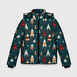 Куртка зимняя для мальчика Треугольные ёлки, цвет: 3D-светло-серый