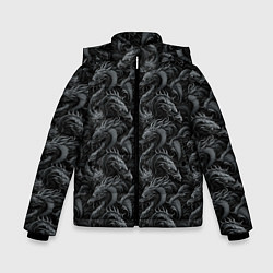Зимняя куртка для мальчика Черные драконы паттерн