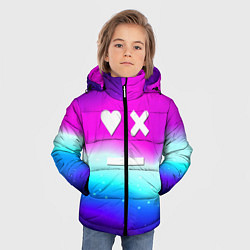 Куртка зимняя для мальчика Love death robots neon gradient serial, цвет: 3D-черный — фото 2