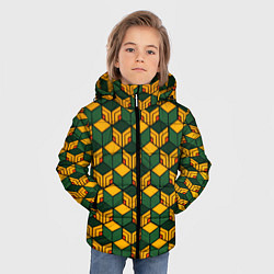 Куртка зимняя для мальчика Гию Томиока узор на хаори, цвет: 3D-красный — фото 2