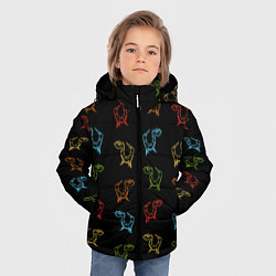 Куртка зимняя для мальчика Паттерн драконы на черном, цвет: 3D-черный — фото 2