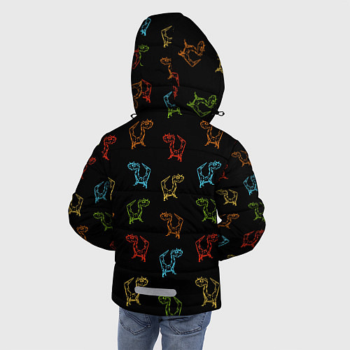 Зимняя куртка для мальчика Паттерн драконы на черном / 3D-Черный – фото 4