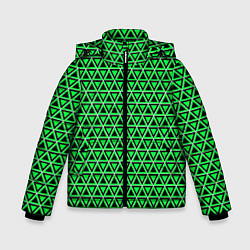 Куртка зимняя для мальчика Зелёные и чёрные треугольники, цвет: 3D-черный