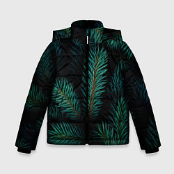 Куртка зимняя для мальчика Хвоя - паттерн, цвет: 3D-светло-серый