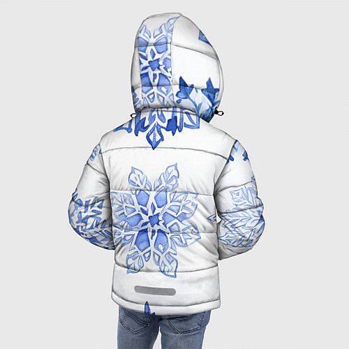 Зимняя куртка для мальчика Снежинки в ряд / 3D-Черный – фото 4