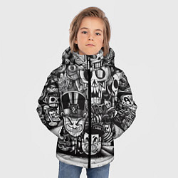 Куртка зимняя для мальчика Стена с граффити, цвет: 3D-светло-серый — фото 2