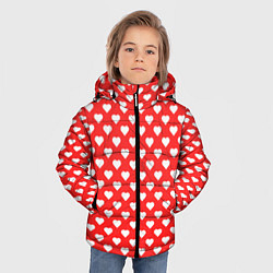 Куртка зимняя для мальчика Сердечный фон, цвет: 3D-светло-серый — фото 2