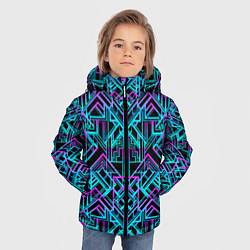 Куртка зимняя для мальчика Узор в стиле ар-деко, цвет: 3D-черный — фото 2