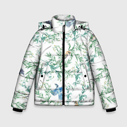 Куртка зимняя для мальчика Полынь и птицы, цвет: 3D-красный