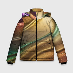 Куртка зимняя для мальчика Плавные рельефы с блёстками, цвет: 3D-черный