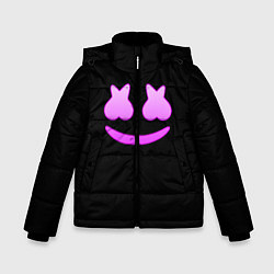 Куртка зимняя для мальчика Маршмеллоу розовый градиент лого, цвет: 3D-черный