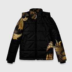 Куртка зимняя для мальчика Объемные узоры на черной ткани лепнина, цвет: 3D-светло-серый