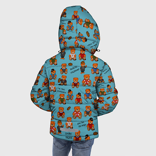 Зимняя куртка для мальчика Мишки и цитаты из сериала слово пацана / 3D-Черный – фото 4