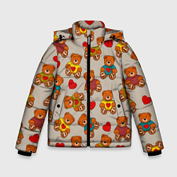 Зимняя куртка для мальчика Мишки в свитерах и сердечки