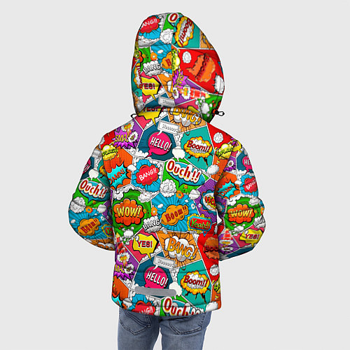 Зимняя куртка для мальчика Bang Boom Ouch pop art pattern / 3D-Черный – фото 4