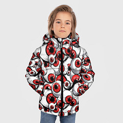 Куртка зимняя для мальчика Красные глазные яблоки, цвет: 3D-черный — фото 2