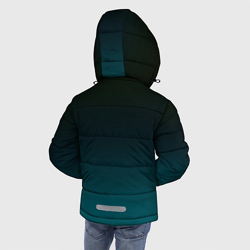 Зимняя куртка для мальчика Чёрно голубой бирюзовый градиент / 3D-Черный – фото 4