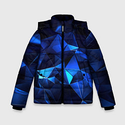 Зимняя куртка для мальчика Синие мелкие осколки калейдоскоп