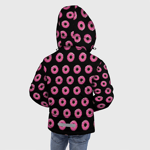 Зимняя куртка для мальчика Барт Симпсон на фоне пончиков / 3D-Черный – фото 4