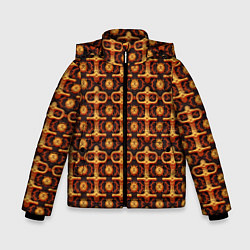 Зимняя куртка для мальчика Оранжевый деревянный абстрактный паттерн