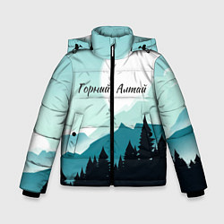 Куртка зимняя для мальчика Горный Алтай пейзаж, цвет: 3D-светло-серый