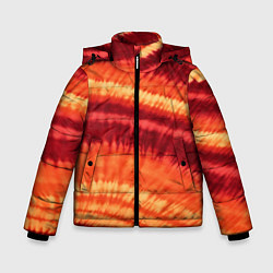 Куртка зимняя для мальчика Тай-дай разводы, цвет: 3D-красный