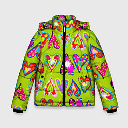 Зимняя куртка для мальчика Разноцветные сердца в мексиканском стиле