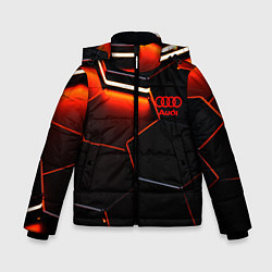 Куртка зимняя для мальчика Audi неоновый соты, цвет: 3D-красный