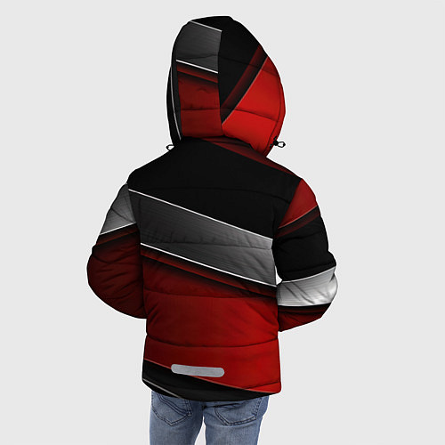 Зимняя куртка для мальчика Красный серый и черный / 3D-Черный – фото 4
