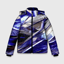 Зимняя куртка для мальчика Синие и белые полосы абстракции
