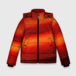 Зимняя куртка для мальчика Красная изогнутая абстракция
