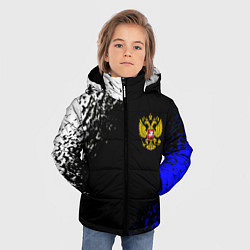 Куртка зимняя для мальчика Герб РФ краски текстура, цвет: 3D-светло-серый — фото 2