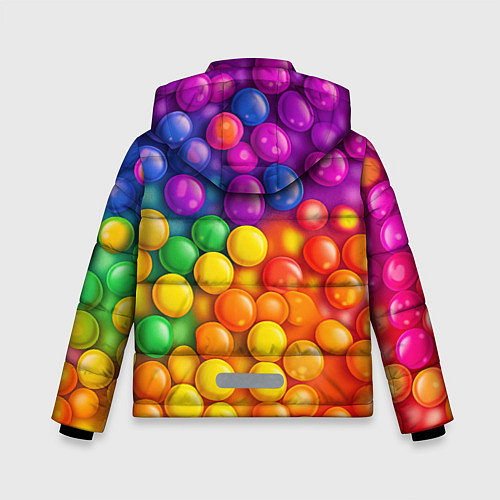 Зимняя куртка для мальчика Разноцветные шарики / 3D-Светло-серый – фото 2