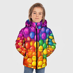 Куртка зимняя для мальчика Разноцветные шарики, цвет: 3D-светло-серый — фото 2