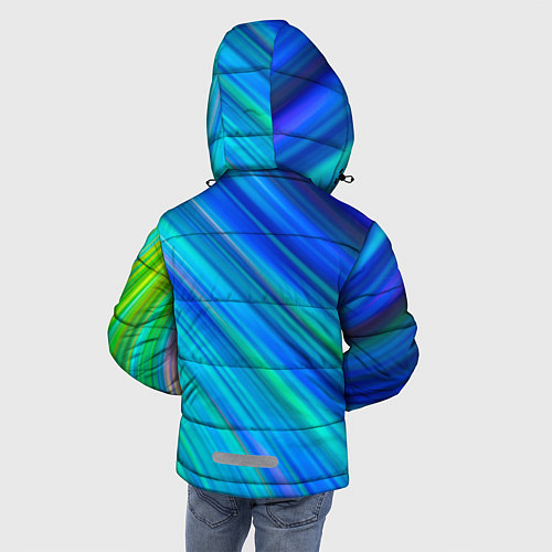 Зимняя куртка для мальчика Неоновые синие лучи / 3D-Черный – фото 4