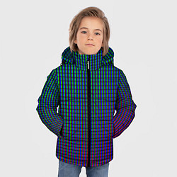 Куртка зимняя для мальчика Неоновые светящиеся полосы, цвет: 3D-черный — фото 2