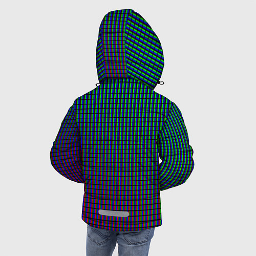 Зимняя куртка для мальчика Неоновые светящиеся полосы / 3D-Черный – фото 4
