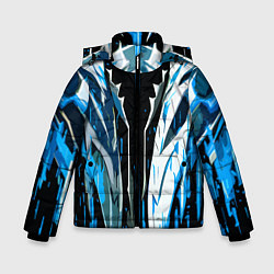 Куртка зимняя для мальчика Металл и синие линии, цвет: 3D-черный