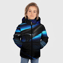 Куртка зимняя для мальчика Черная и синяя геометрическая абстракция, цвет: 3D-красный — фото 2