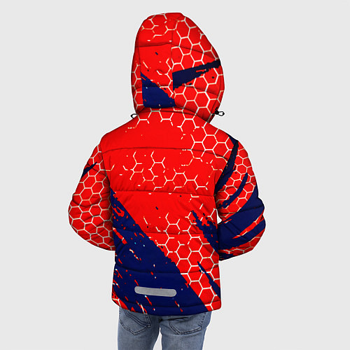 Зимняя куртка для мальчика Барселона спорт краски текстура / 3D-Черный – фото 4