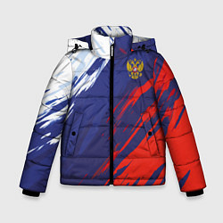 Зимняя куртка для мальчика Россия Sport брызги красок триколор