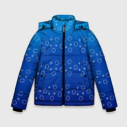Зимняя куртка для мальчика Синие котики и белые лапки