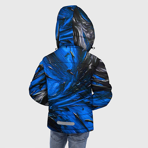 Зимняя куртка для мальчика Чёрная и синяя субстанция / 3D-Черный – фото 4
