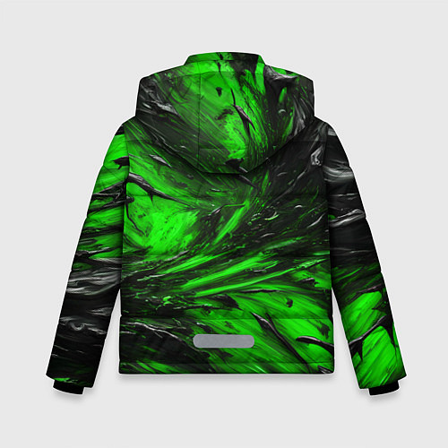 Зимняя куртка для мальчика Чёрная и зелёная субстанция / 3D-Светло-серый – фото 2