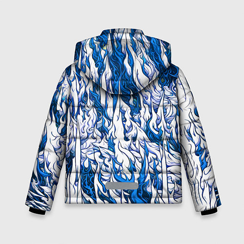 Зимняя куртка для мальчика Белый и синий узор / 3D-Светло-серый – фото 2