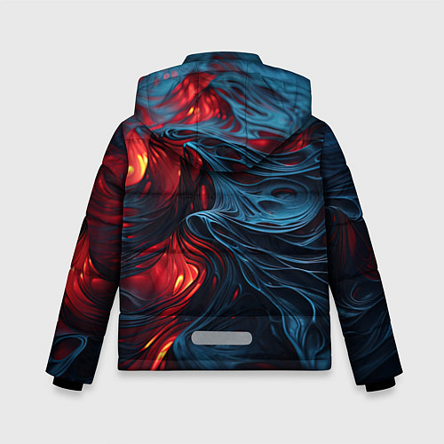 Зимняя куртка для мальчика Яркая волнистая абстракция / 3D-Светло-серый – фото 2
